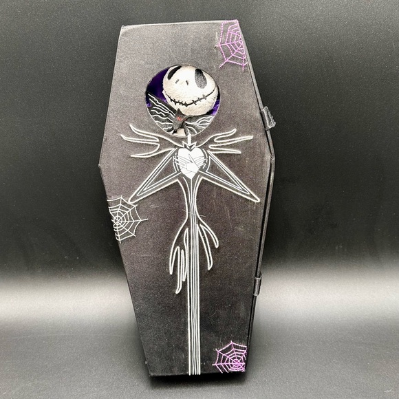 Jack Skellington Plush Satin Coffin Disney Halloween Nightmare Before Christmas - Picture 2 of 10
